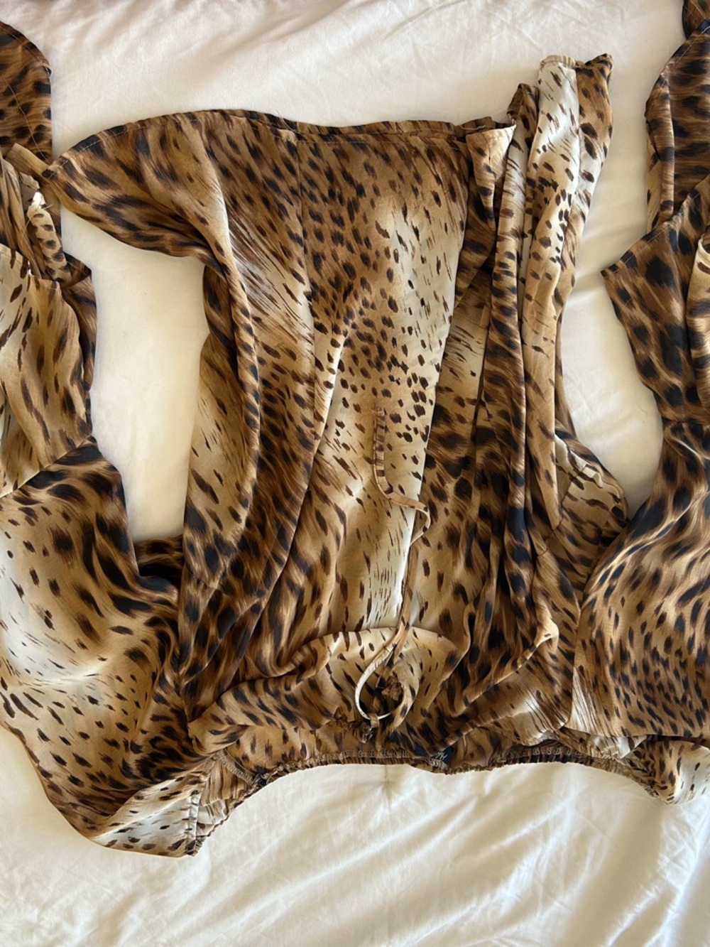Ashley Stewart Leopard Print Off-Shoulder Blouse - Brown/Tan